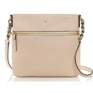 Kate Spade Beige Crossbody Bag w/Gold Chain Detail